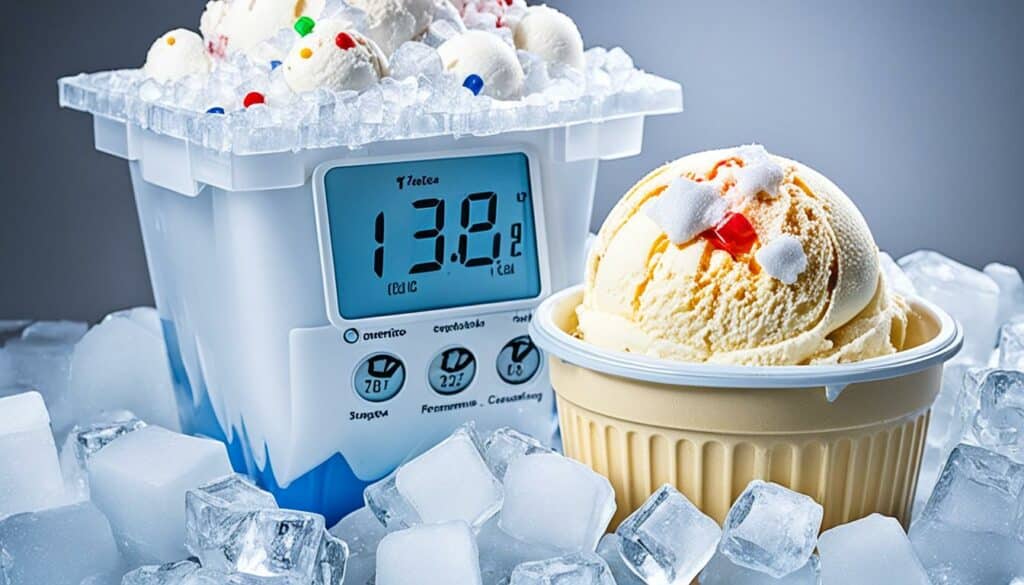 Preserving ice cream in freezer